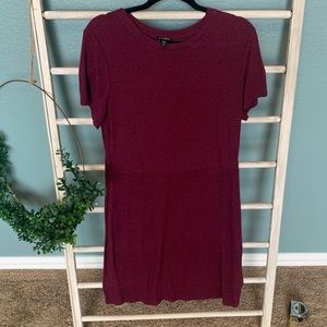 Express short sleeve maroon sweater dress L